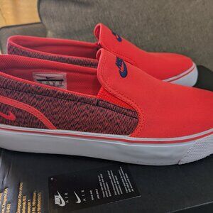 Nike Toki Women's Casual Shoes Sneakers Slip On 724770-664 Orange/White Size 8